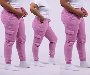 Butter Fleece Cargo Joggers | Orchid