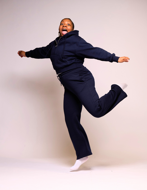 Butter Fleece Wide-Legged Pants | Navy