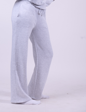 Butter Fleece Wide-Legged Pants | Ice Grey