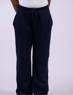 Butter Fleece Wide-Legged Pants | Navy