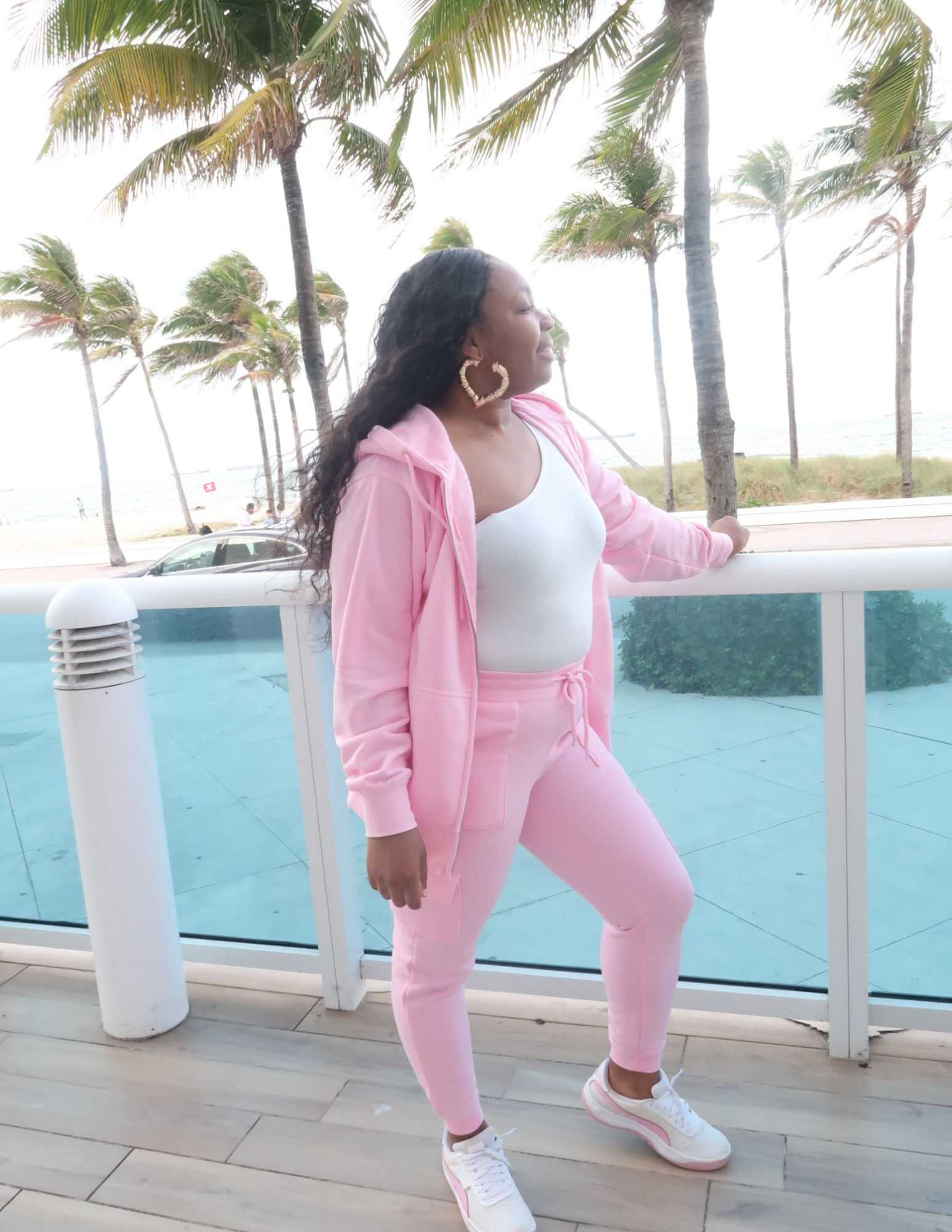 Butter Fleece Hoodie Cargo Jogger Set | Bubblegum Pink