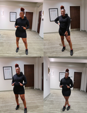 Butter Soft Hoodie Dress | Black