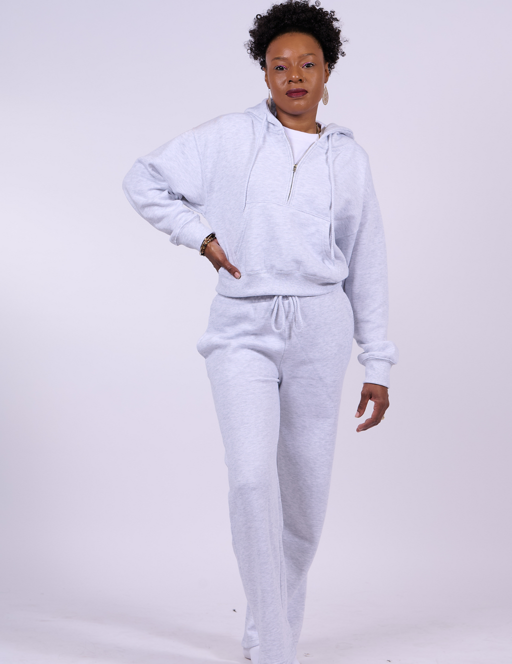 Butter Fleece Wide-Legged Pants | Ice Grey