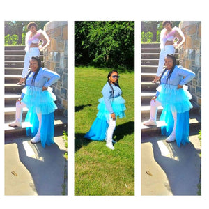 BLUE Ombre' Tulle Skirt